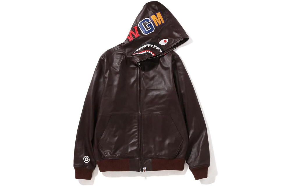 A Bathing Ape Leather Shark Full Zip Куртка