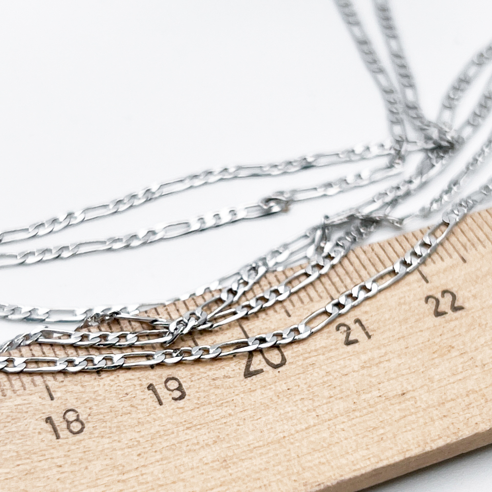 Цепочка, цвет серебро, размер звена 5*2 + 3*2 мм, цена за отрезок 50 см