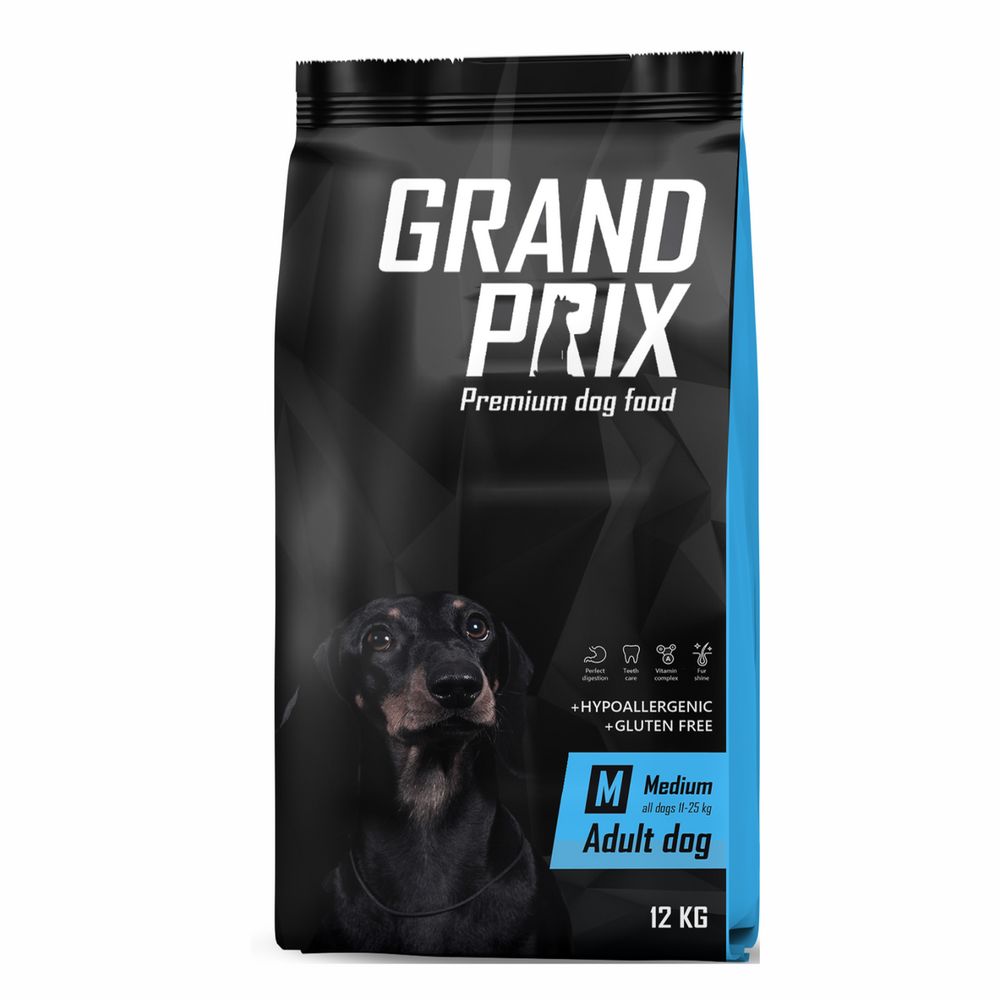 Сухой корм Grand Prix Medium Adult для взрослых собак средних пород с курицей 12 кг