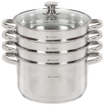 Мантоварка нерж, 26 см, 7 л, 4 секц, Daniks, крышка стекло, индукц, металл ручки, глянец, SD-S26-4