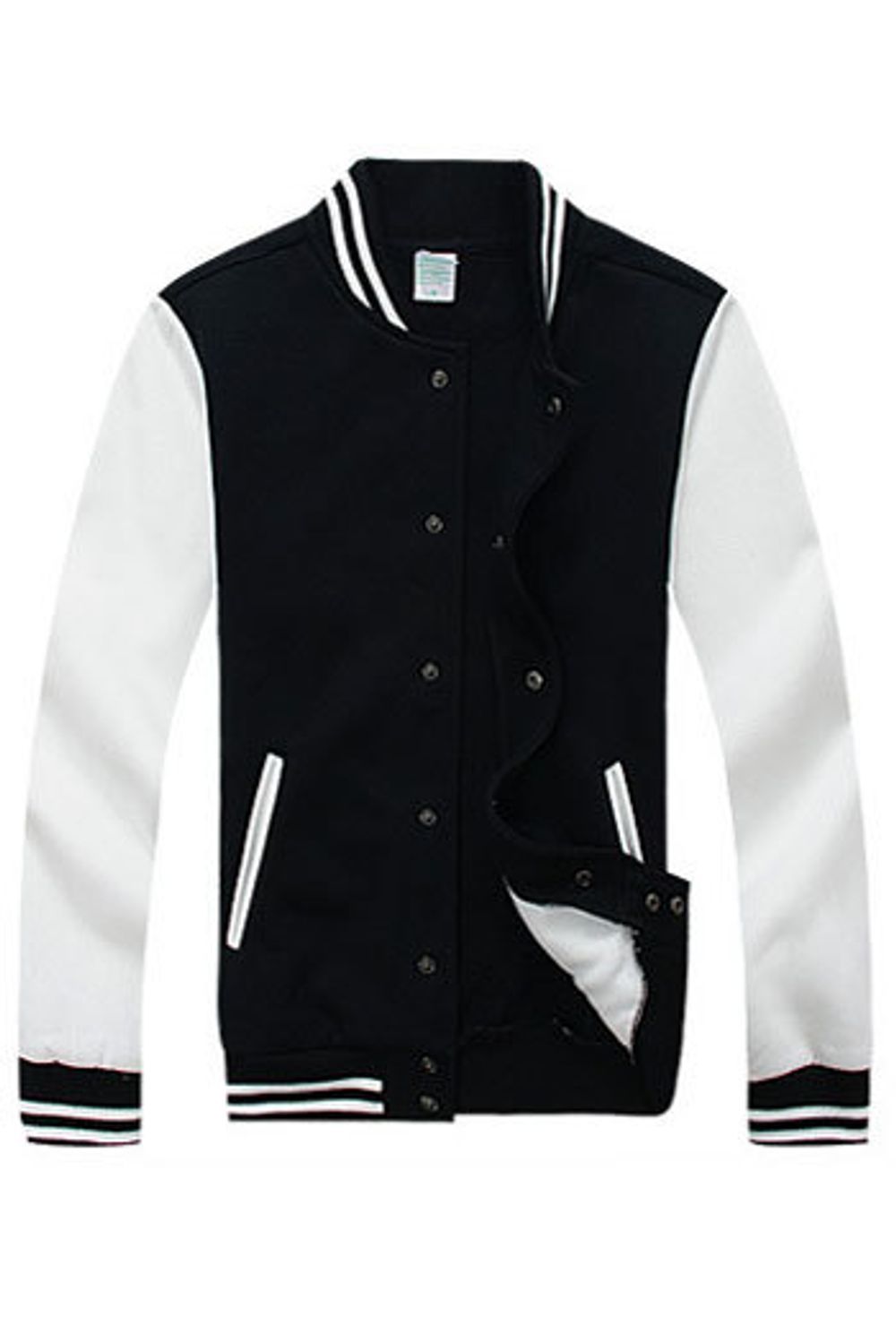 Бомбер черный с белым фото грудь