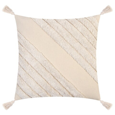 Наволочка декоративная Бохо, 45х45 см,100% хлопок (молочный)