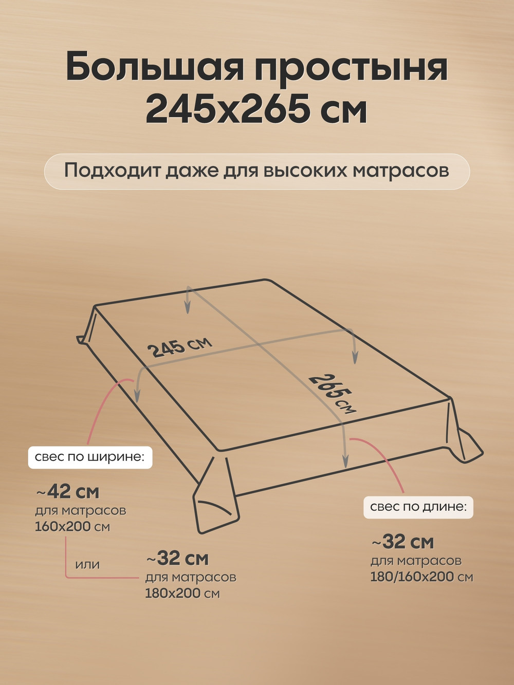 Комплект постельного белья на резинке Сатин-Жаккард Тессоро «Медовый сон»