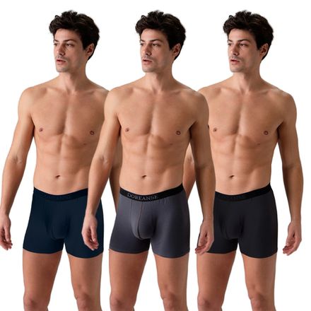 Набор мужских трусов боксеров 3в1 (черные, антрацитовые, темно-синие) Doreanse 1743