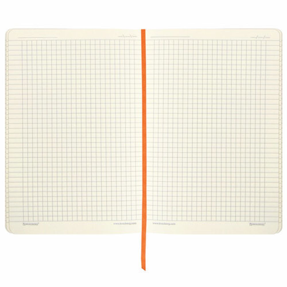 Блокнот в клетку с резинкой А5 (148x218 мм), 80 л., под кожу оранжевый BRAUBERG "Metropolis Ultra", 111019