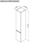 Шкаф-колонна подвесной AM.PM X-Joy M85ACHR0306WG белая