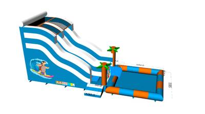 Надувная водная горка с бассейном «Пляжный оазис 3», 13*5*6 м