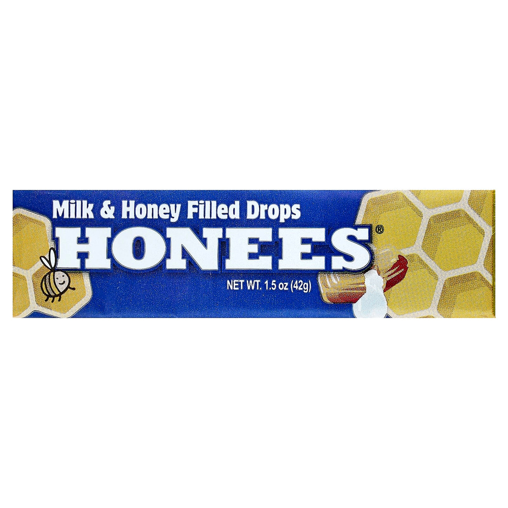Honees, капли с молочно-медовой начинкой, 42 г (1,5 унции)