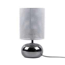 UML-B307 E14 SILVER-WHITE Светильник настольный декоративный под лампу Е14. 40W. Механический выключатель. Серебристый-Белый. ТМ Uniel