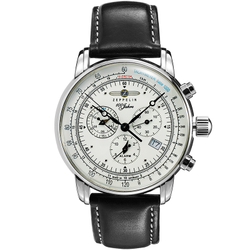 ZEPPELIN Quartz Movement Men"s Watches Watch White Dial Stainless Steel Case Genuine Leather Strap