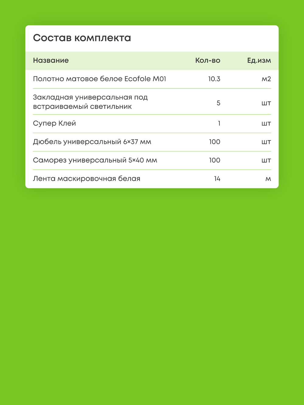 Матовый натяжной потолок 10.3 м2