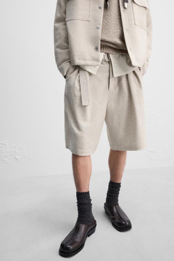 ZARA X NANUSHKA ШОРТЫ-БЕРМУДЫ, ЭКРЮ