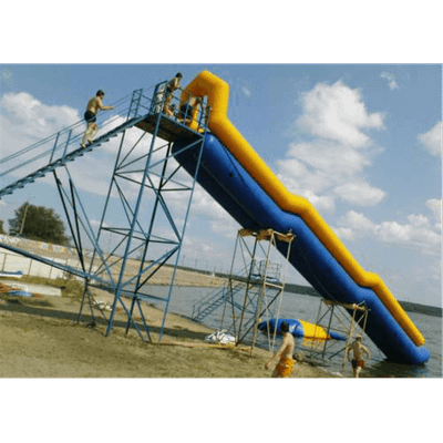 Надувная прямая водная горка для вышки (опоры) «Стрела» с двумя ступенями 12*2,5*5 м