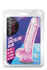 Розовый фаллоимитатор 6 Inch Crystalline Dildo - 15,2 см. (Цвет: розовый)