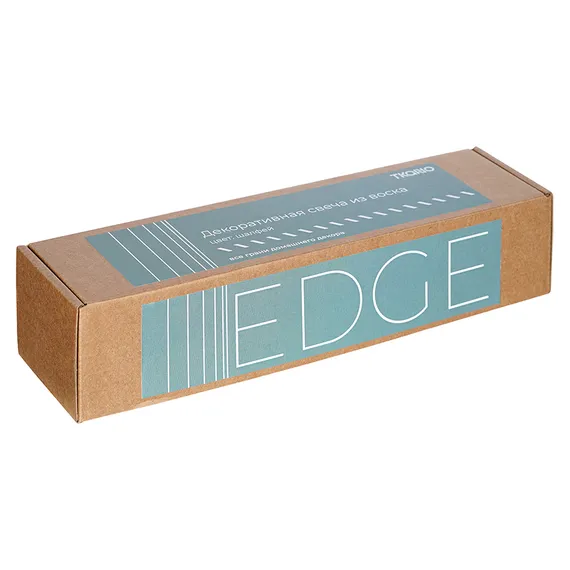 Свеча декоративная цвета шалфея Edge, 25,5 см