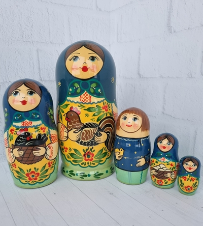 Матрешка "с курочкой" традиция 5мест