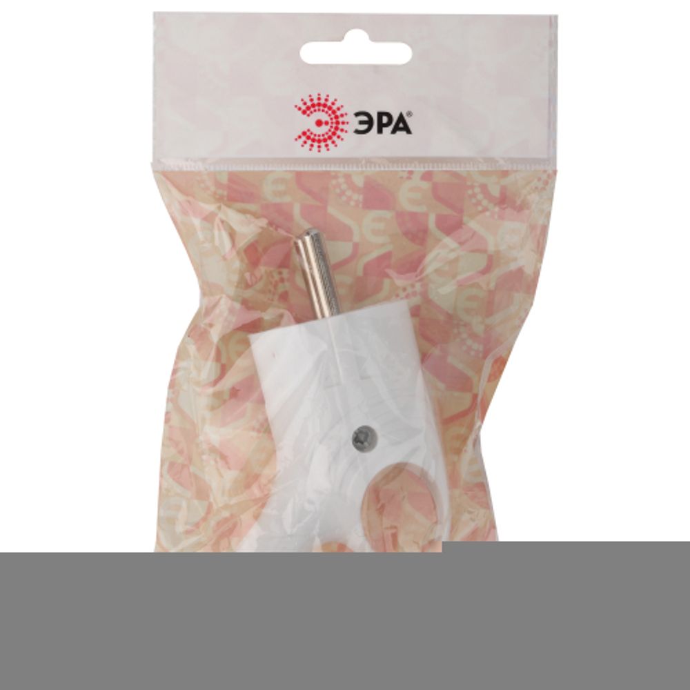 Вилка ЭРА Vx4-W с заземлением угловая с кольцом 16A белая