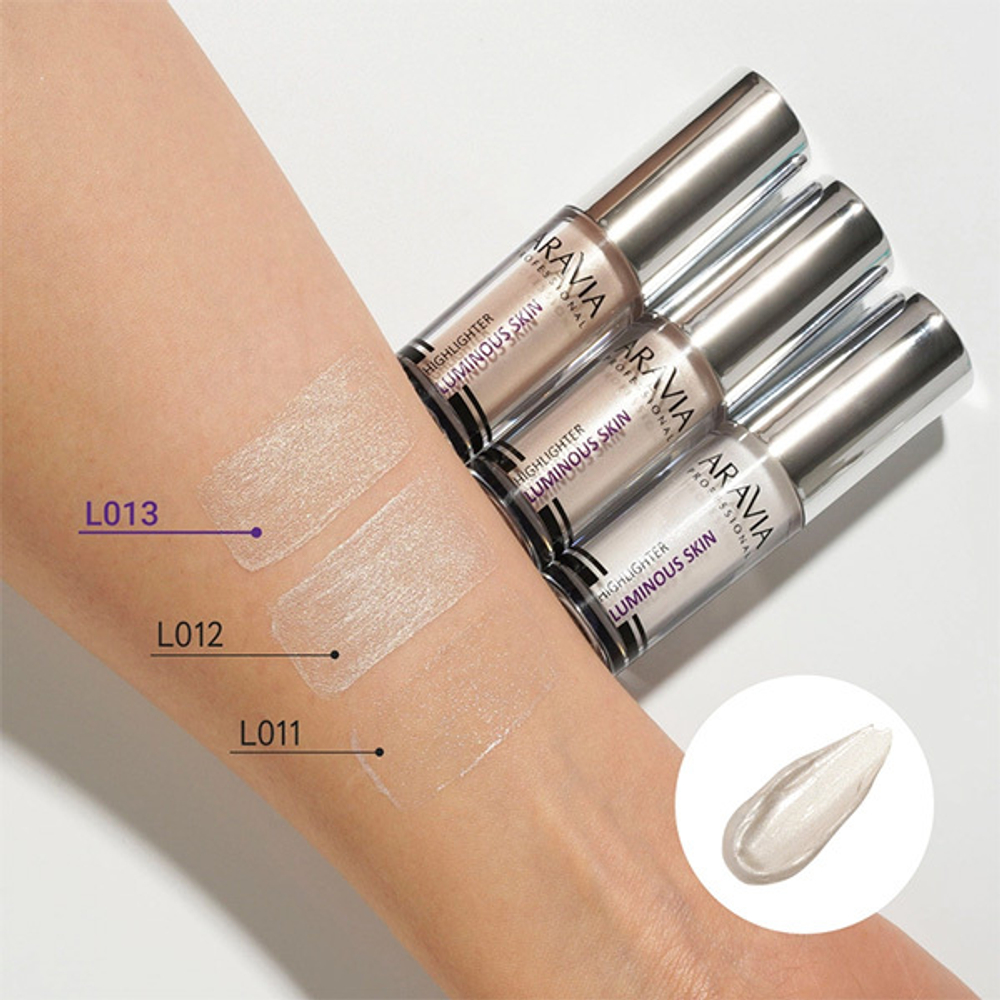 Жидкий хайлайтер для лица и тела #02 Серебристый Aravia Professional Highlighter Luminous Skin 5мл