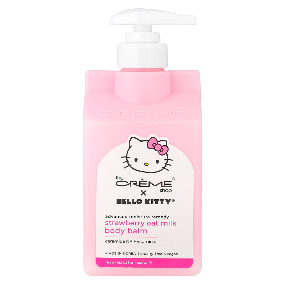 The Creme Shop, Hello Kitty®, улучшенный увлажняющий бальзам для тела, клубничное овсяное молоко, 500 мл (16,9 жидк. унции)