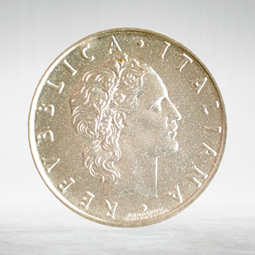 Italy 50 Lire 1970 R "Vulcan at Anvil – Large Type", AU