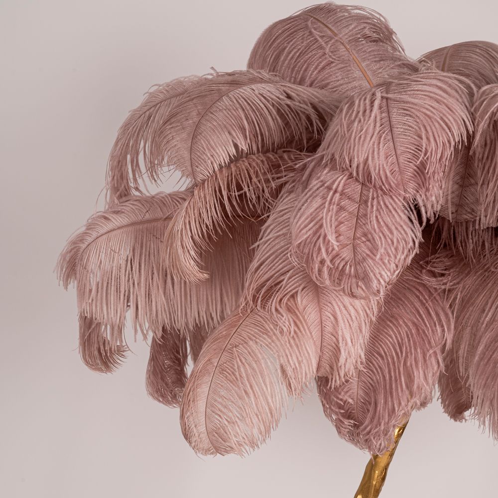 Торшер страусиные перья Feather Lamp A MODERN GRAND TOUR розовый