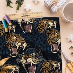 Ткань премиум шелк искусственный Армани пятнистая ночная кошка