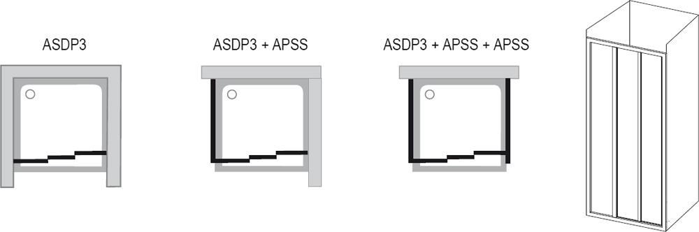Душевая дверь Ravak Supernova ASDP3-90 белая+тpанспаpент 00V70102Z1 схема