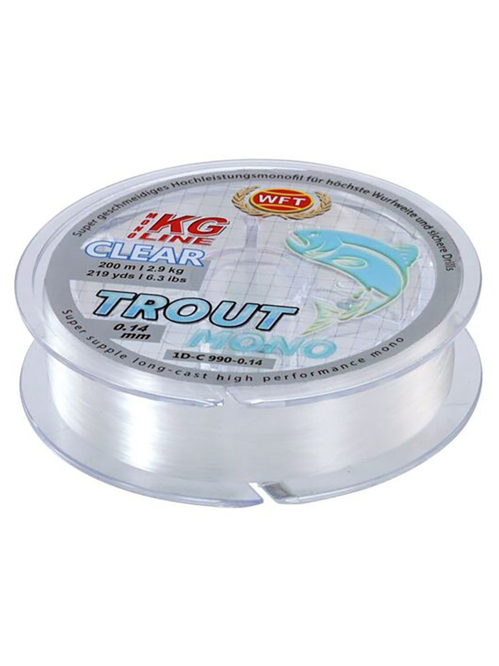Монофильная леска для рыбалки WFT KG TROUT MONO Clear 200/018