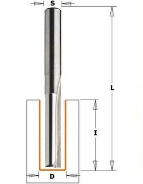 Фреза концевая  пазовая D=7,0 I=18,0 S=8,0 L=48,0 CMT 911.070.11