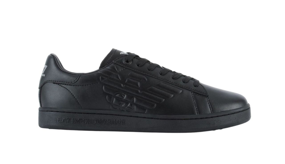 Мужские кроссовки EA7 Unisex Leather Sneaker - triple black