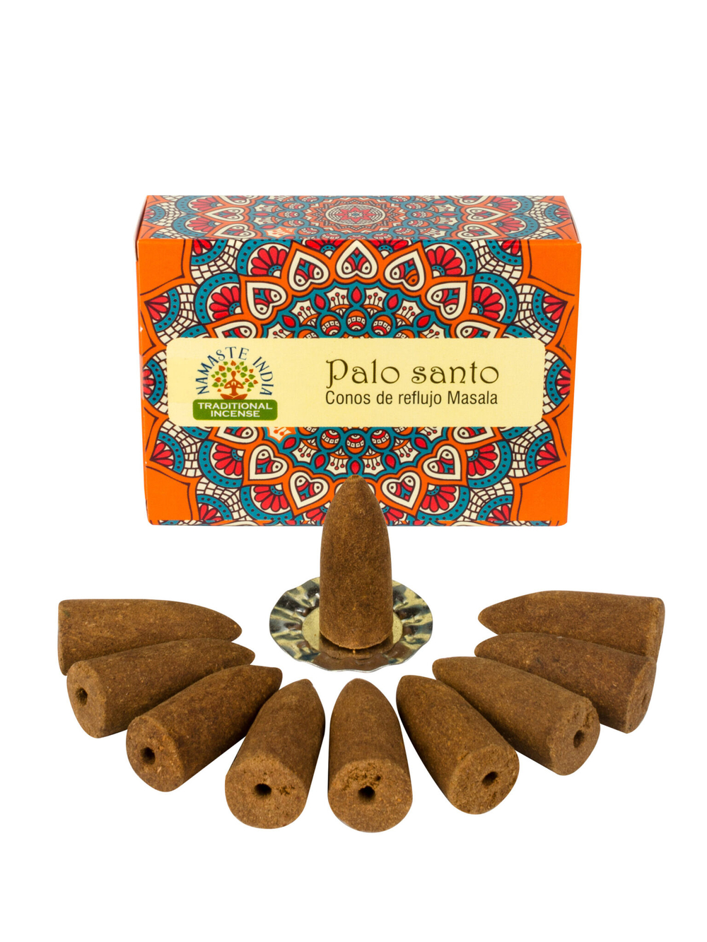 Благовония аромаконусы стелющийся дым Orkay Пало Санто Palo Santo, 35 г, 10 ароматических конусов, Индия