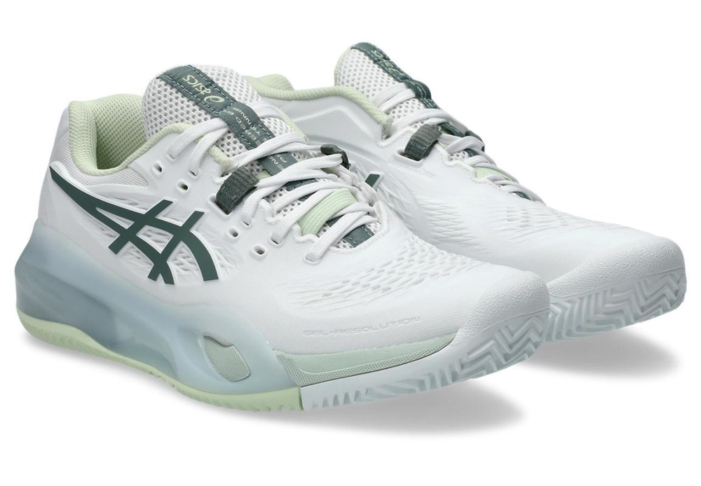 Женские теннисные кроссовки Asics Gel-Resolution X Clay - white/monument blue