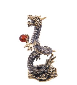 Народные промыслы AM-3852 Фигурка «Дракон Мушу» (латунь, янтарь)