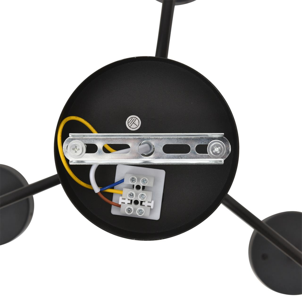 8349/6C COMFI LN26 232 черный/прозрачный, металл/стекло Светильник потолочный LED GX53 6*7W 220V NATALINA