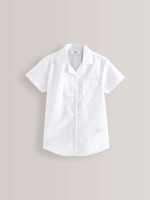 Рубашка школьная с коротким рукавом для девочки Next 701-959, 2 шт., Белый