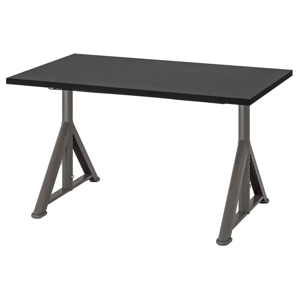Письменный стол с регулировкой высоты - IKEA IDÅSEN/IDASEN, 120х70х65-79 см, черный/темно-серый, ИДАСЕН ИКЕА