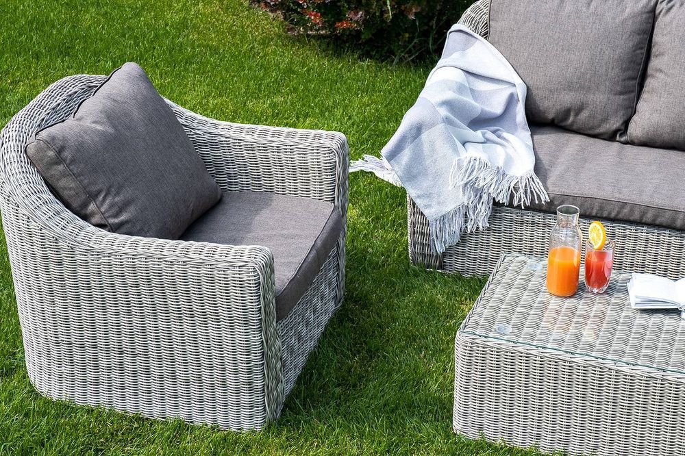 "Фабриция" лаунж-зона из искусственного ротанга, цвет серый