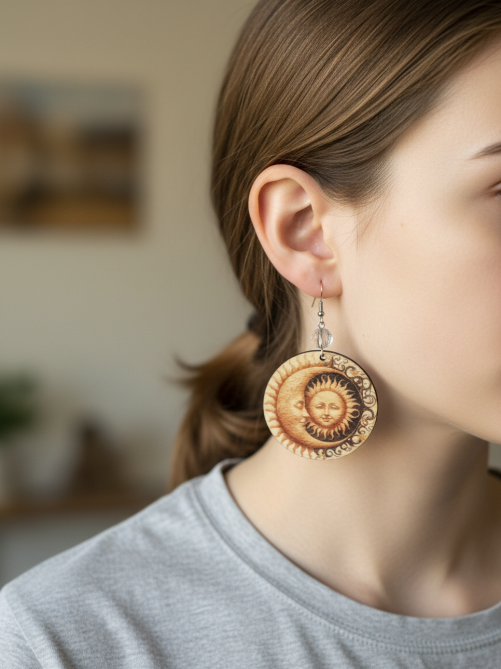 Серьги Солнце и Луна