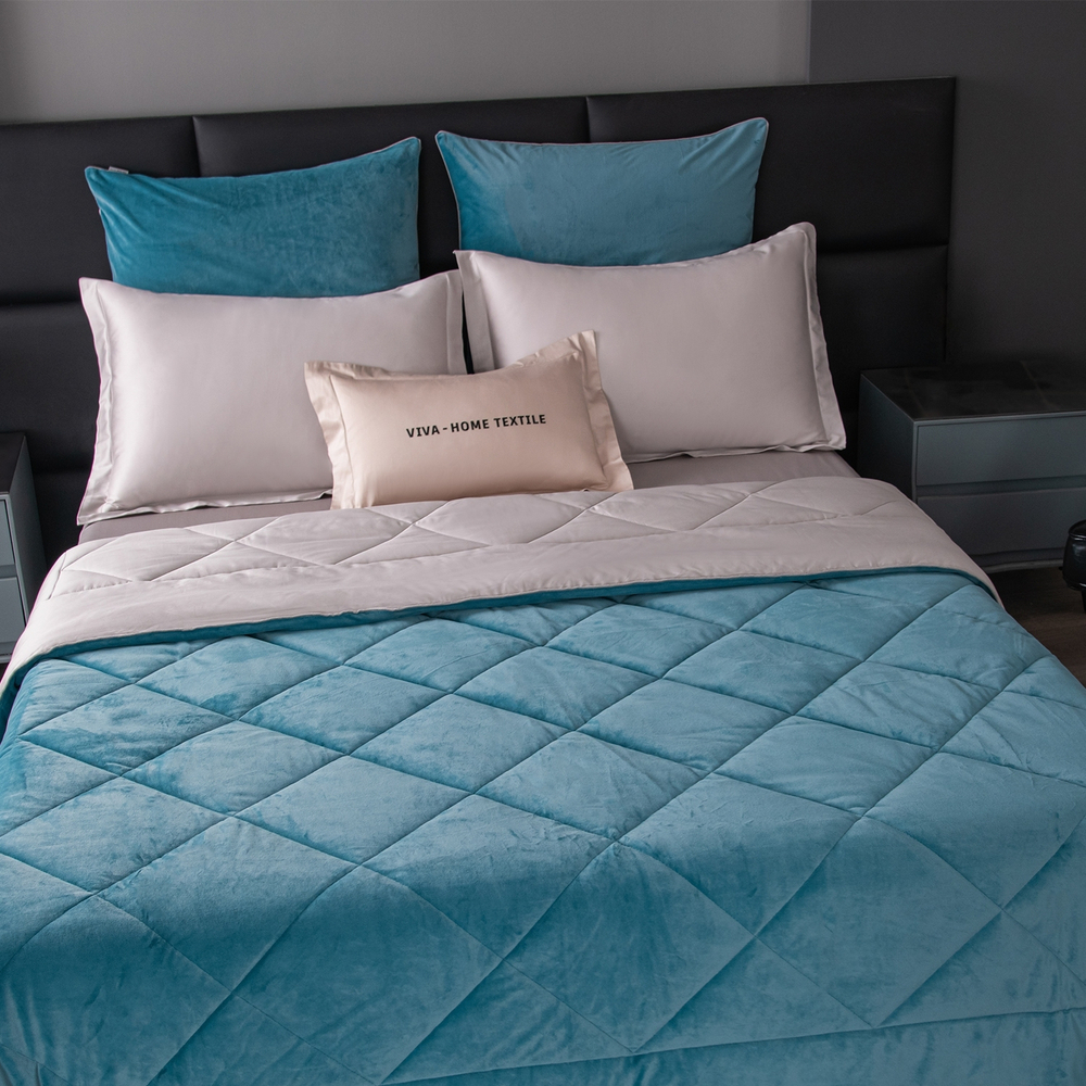 Комплект постельного белья на резинке Сатин Velvet Premium с Одеялом VPR008