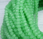БМ005НН34 Хрустальные бусины "рондель", цвет: зеленый матовый, 3х4 мм, кол-во: 95-100 шт.