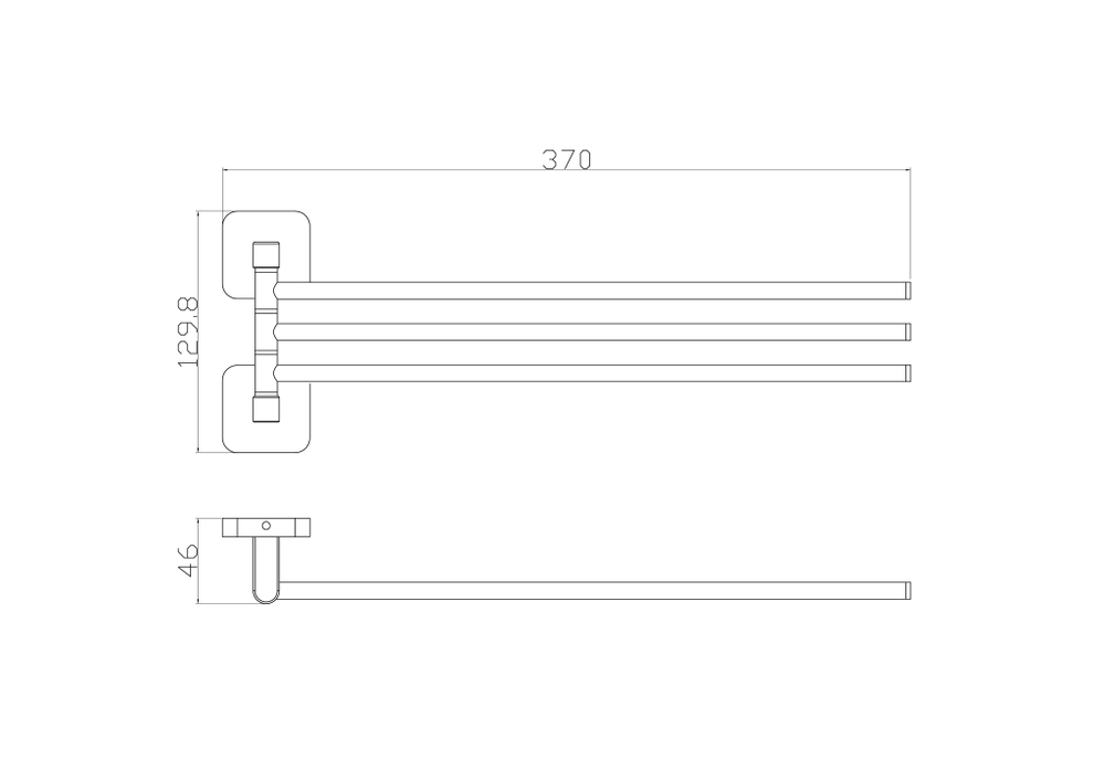 Полотенцедержатель поворотный WONZON & WOGHAND STILL, Хром (WW-6641)