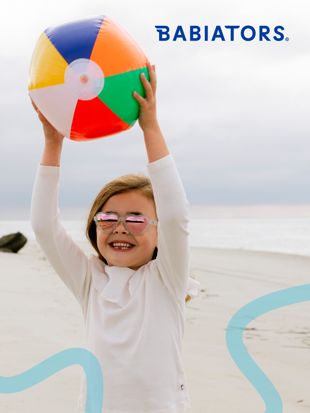 С/з очки Babiators Original Hearts Серебристые блёстки