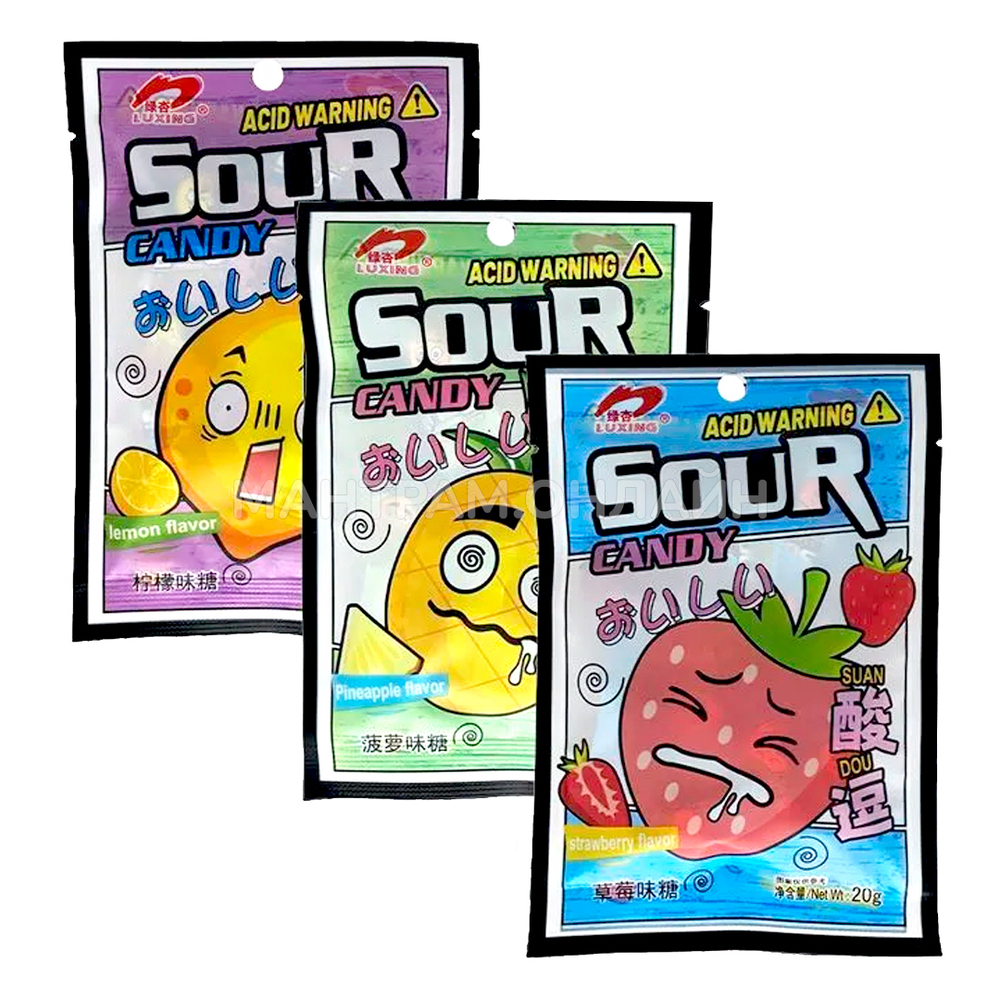 Карамель с кислинкой Sour Candy Acid Warning Suan Ананас 20 г