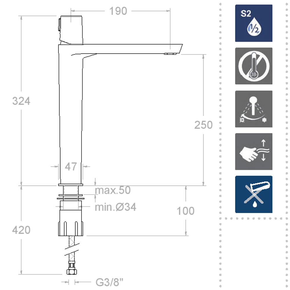 Смеситель для раковины чаши TZAR 340201NC никель