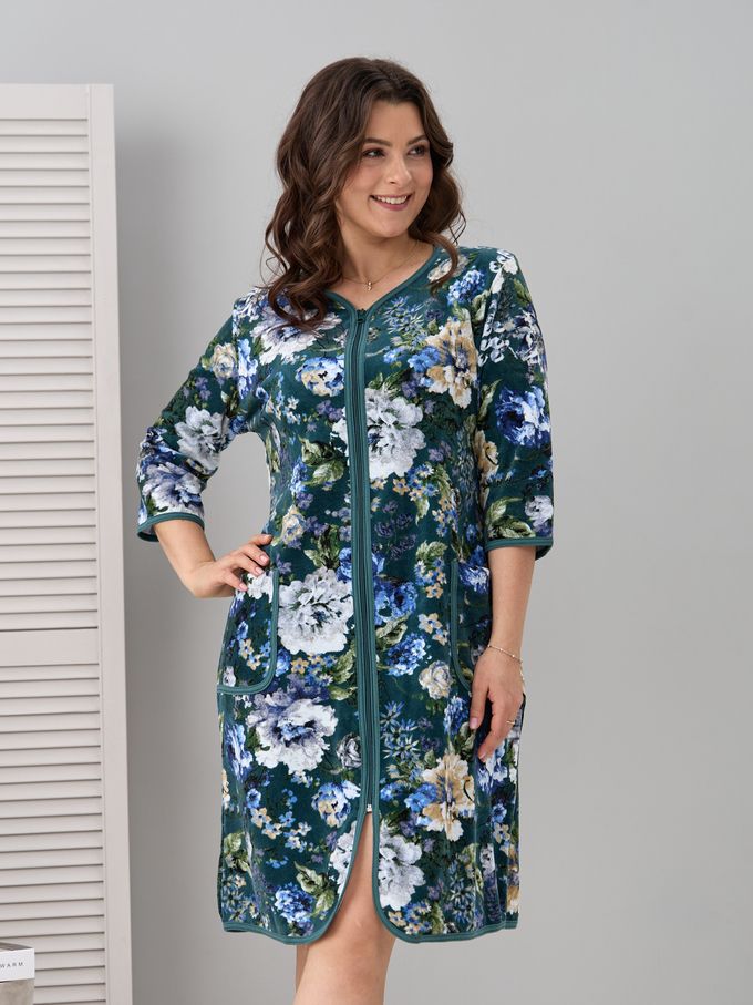 Халат Хвл-562/зеленый-цветущийсад