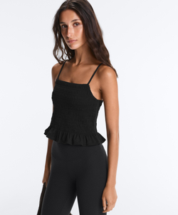 Oysho Топ Comfortlux со сборкой, черный