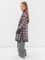 Кардиган серо-бело-красный для девочки арт. АТ922