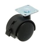 Колесо мебельное, черное 40мм, с тормозом, с площадкой