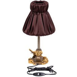 Настольная лампа Белла Бронза с абажуром Адель Шоколад