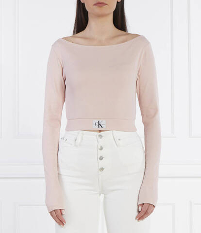 Худи WOVEN LABEL RIB CALVIN KLEIN JEANS - пудро-розовый(J20J223355)